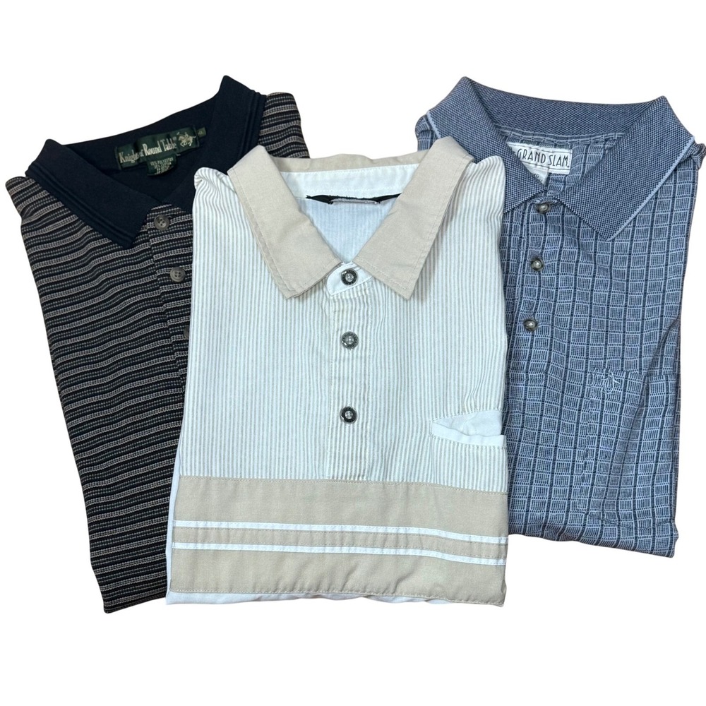 VINTAGE Men's Golf Polos, Knights Bridge/Penguin/Knights of the Round Table, XL